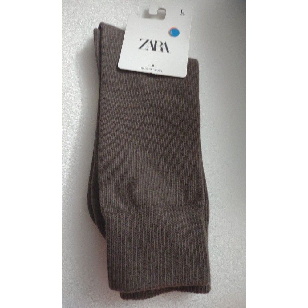 Zara size L ribbed crew socks 1 pair New